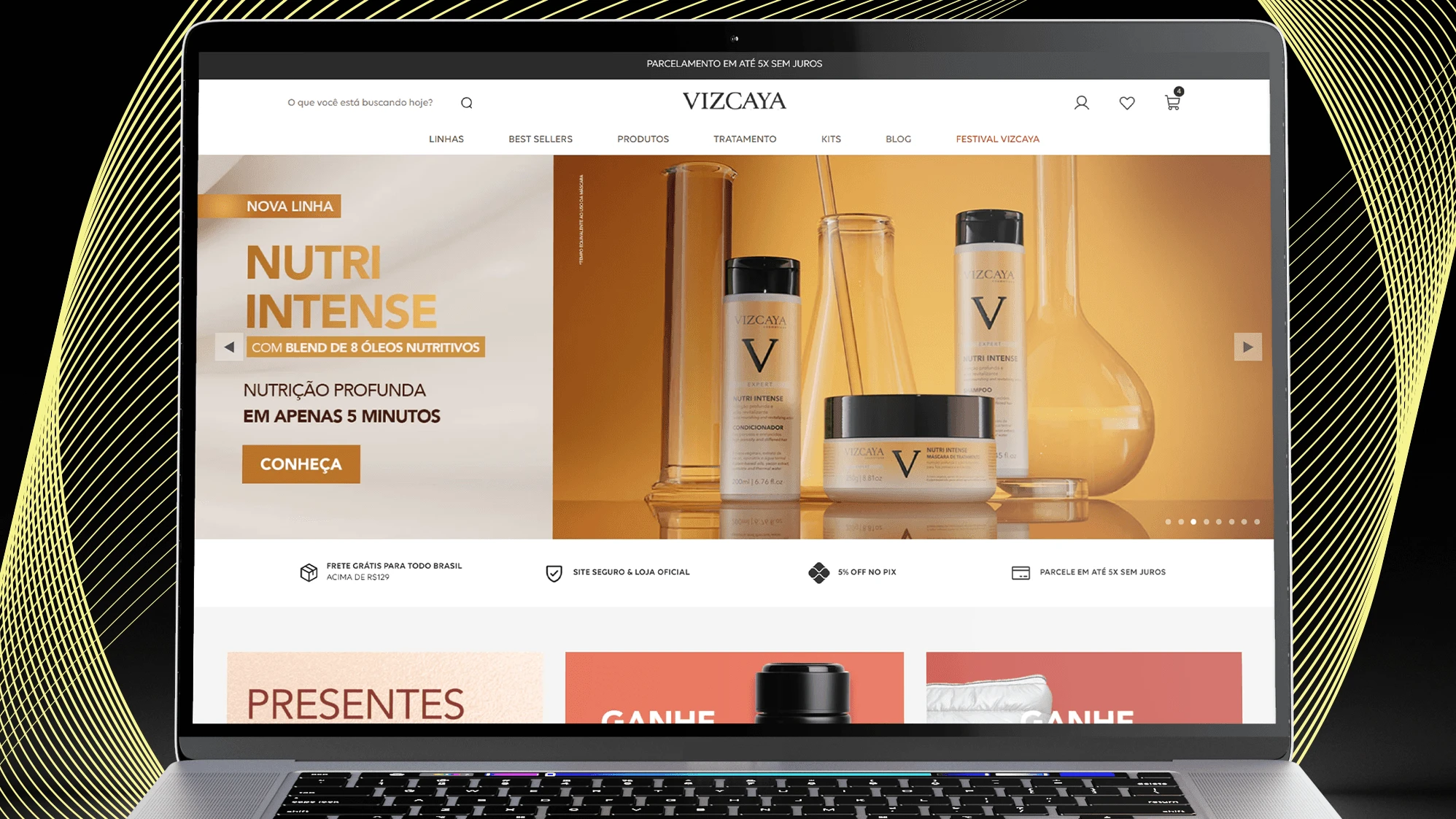 Site da Vizcaya em um notebook
